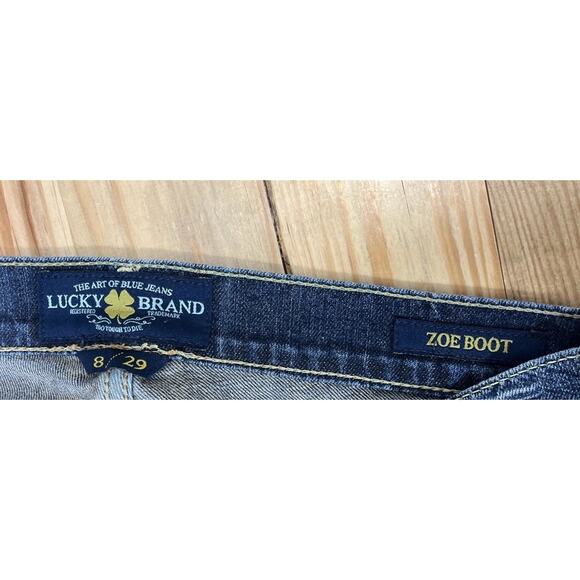 Lucky Brand Jeans Women’s 8 29 Low Rise Zoe Boot Cut Dark Wash Stretch - Picture 3 of 7